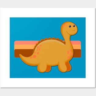 Orange Dinosaurs Posters and Art